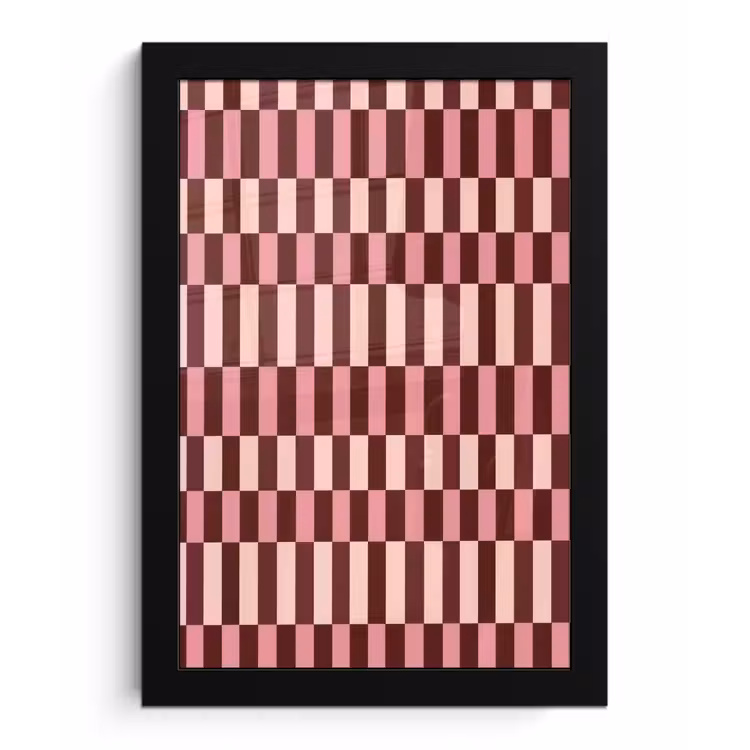 Roze - Rood - Blokjes fotolijst zwart zonder passe partout klein 224 -3d