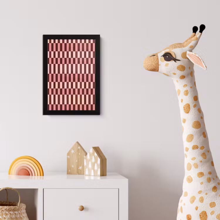 Roze - Rood - Blokjes fotolijst zwart zonder passe partout klein 224 -usfeer4_kinderkamer
