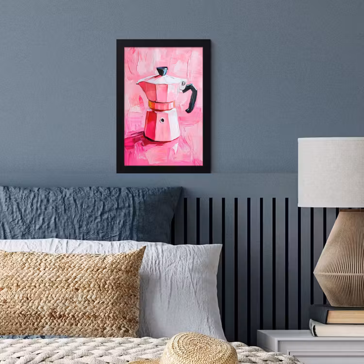 Roze - Verf - Coffee fotolijst zwart zonder passe partout klein -sfeer3