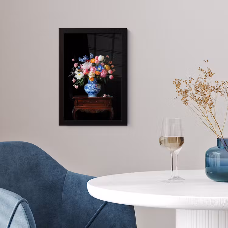 Rozen - Bloemen - Vaas - Boeket fotolijst zwart zonder passe partout klein -sfeer4
