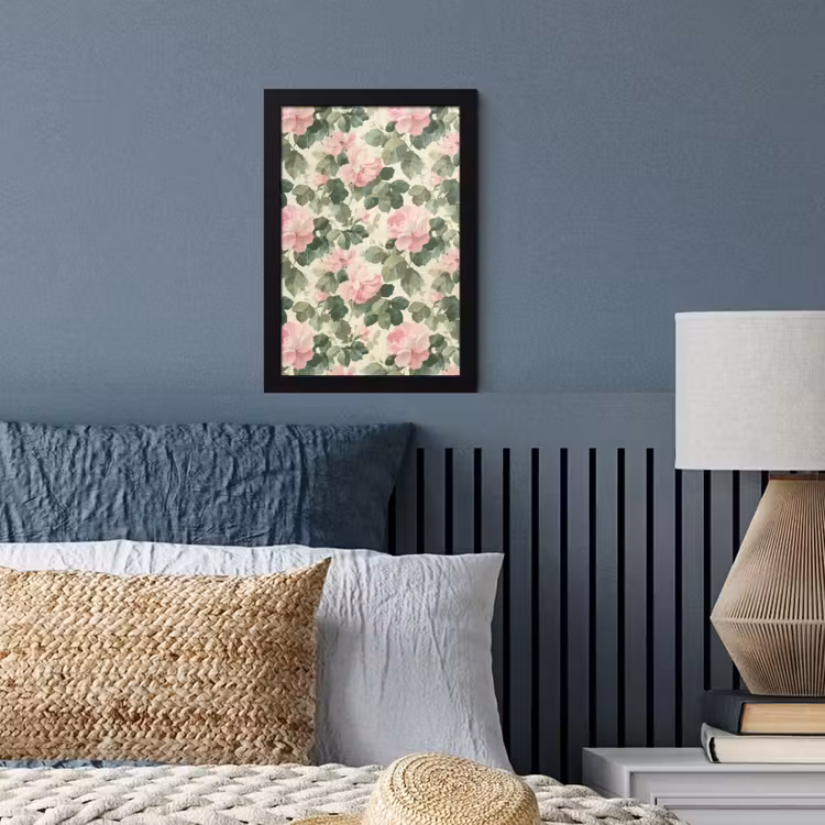 Rozen - Botanisch - Roze fotolijst zwart zonder passe partout klein 224 -sfeer3