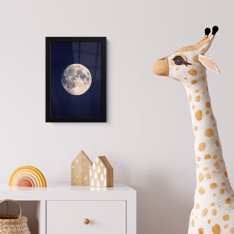 Ruimte - Maan - Kosmos fotolijst zwart zonder passe partout klein -usfeer4_kinderkamer