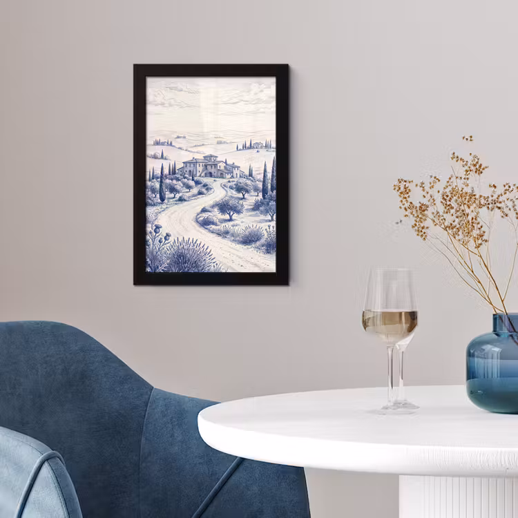 Rustiek - Landgoed - Blauw fotolijst zwart zonder passe partout klein -sfeer4