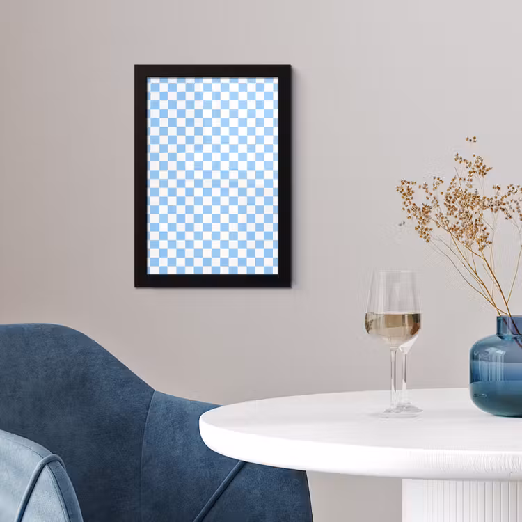 Schaakbord - Klassiek - Blauw fotolijst zwart zonder passe partout klein 224 -sfeer4