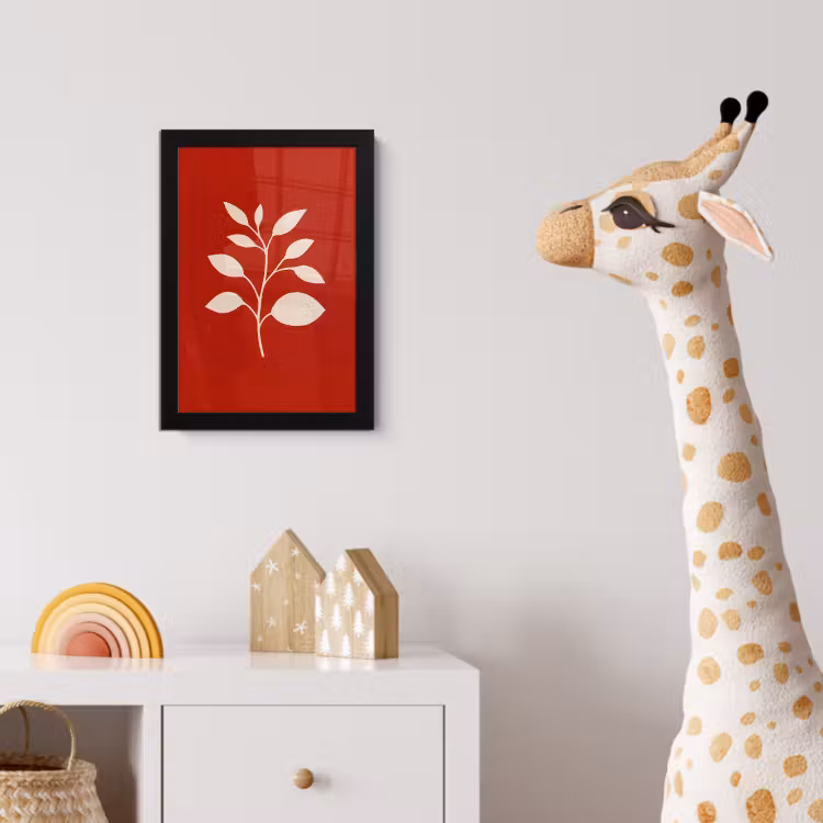 Silhouet - Bladeren - Tak fotolijst zwart zonder passe partout klein -usfeer4_kinderkamer