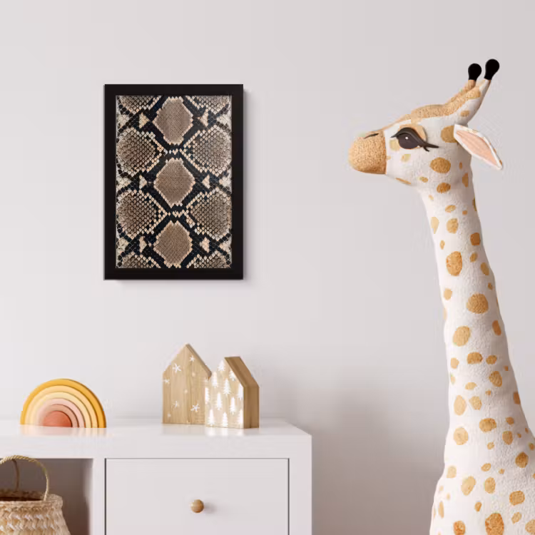 Slangenprint - Python - Bruin fotolijst zwart zonder passe partout klein -usfeer4_kinderkamer