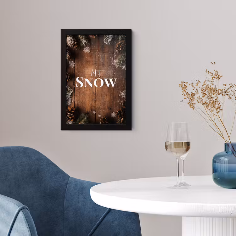Sneeuw - Houtlook - Quote - Let it snow fotolijst zwart zonder passe partout klein -sfeer4