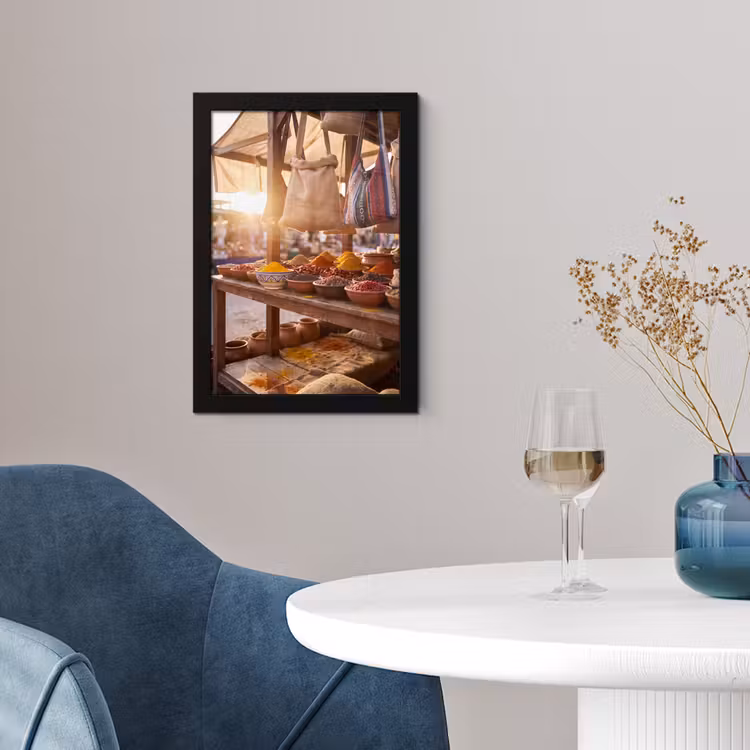 Poster met lijst - Specerijen - Markt - Kleurrijk - Specerijen - Markt - Kleurrijk fotolijst zwart zonder passe partout klein