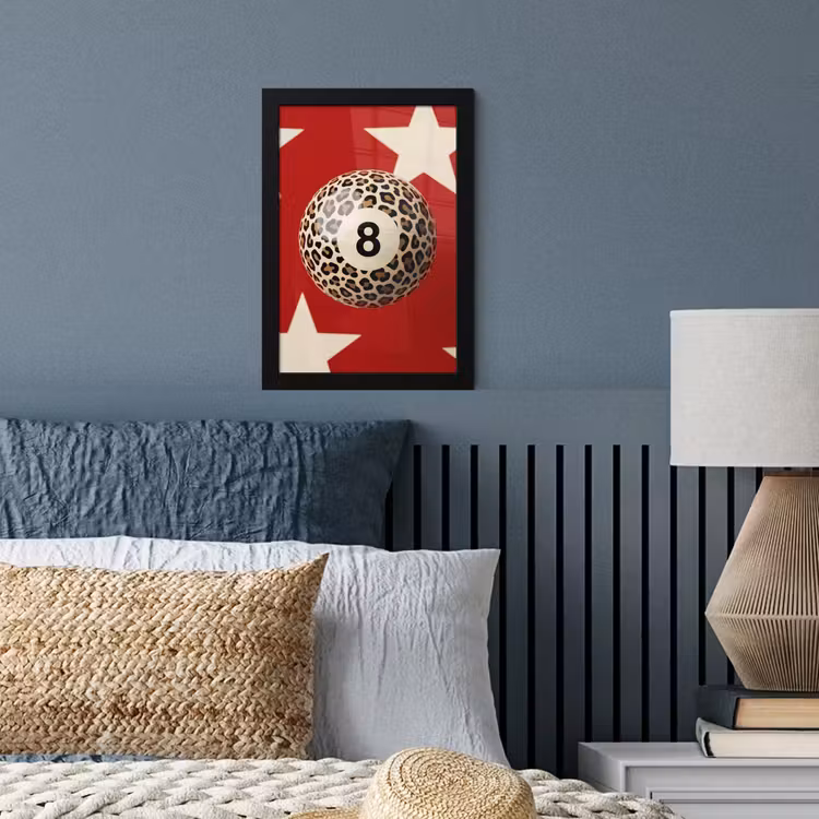 Spel - Dierenprint - Nummer 8 - Modern - Rood fotolijst zwart zonder passe partout klein -sfeer3