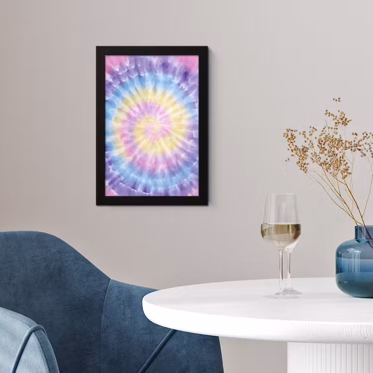 Spiraal - Tie dye - Pasteltinten fotolijst zwart zonder passe partout klein -sfeer4