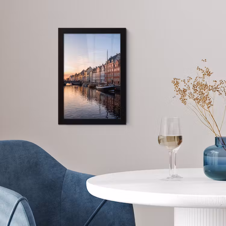 Stad - Gracht - Zonsondergang - Klassiek - Kleurrijk fotolijst zwart zonder passe partout klein -sfeer4