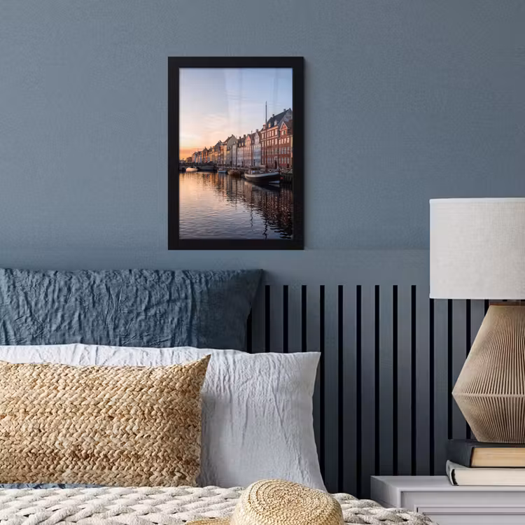 Stad - Gracht - Zonsondergang - Klassiek - Kleurrijk fotolijst zwart zonder passe partout klein -sfeer3