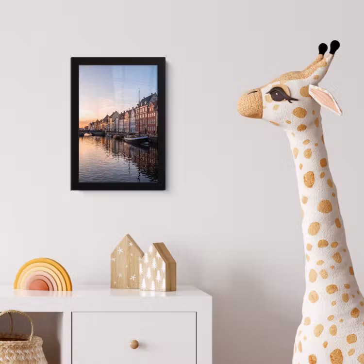 Stad - Gracht - Zonsondergang - Klassiek - Kleurrijk fotolijst zwart zonder passe partout klein -usfeer4_kinderkamer