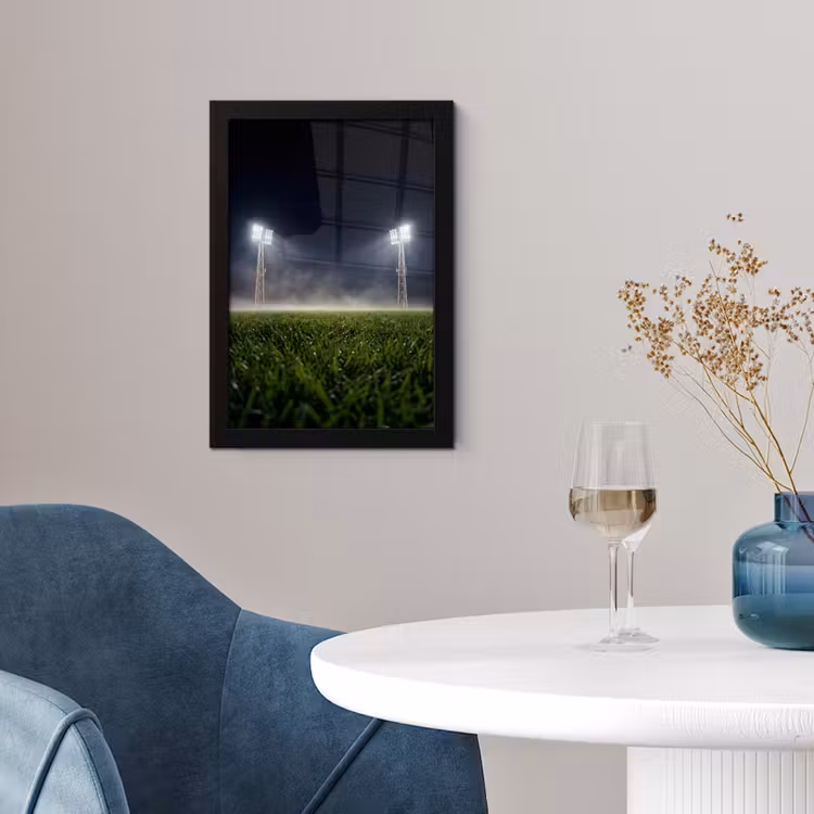 Stadion - Lichtmast - Sport - Nacht fotolijst zwart zonder passe partout klein -sfeer4