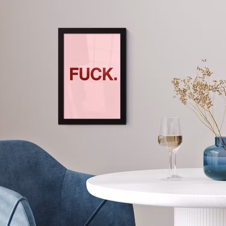 Statement - Krachtig - Roze fotolijst zwart zonder passe partout klein -sfeer4