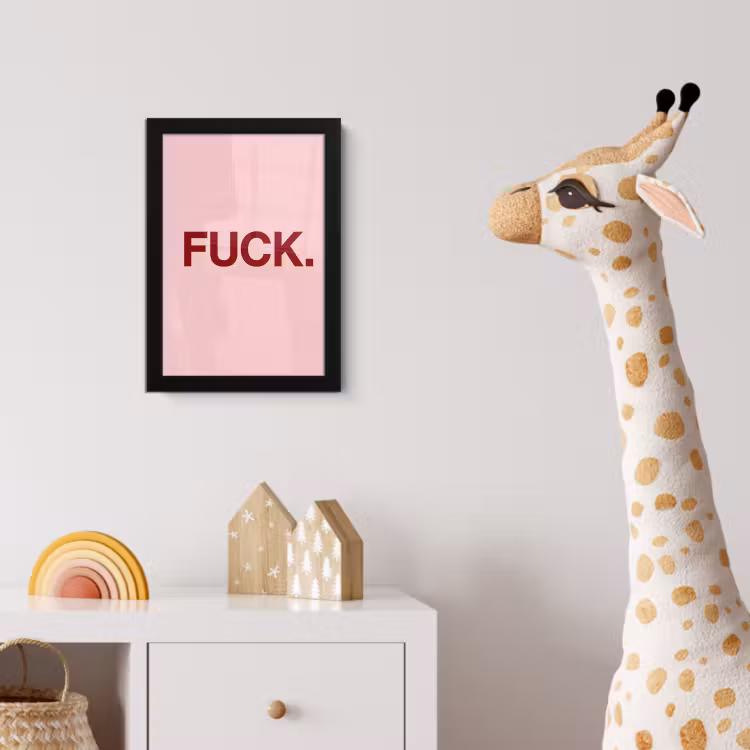 Statement - Krachtig - Roze fotolijst zwart zonder passe partout klein -usfeer4_kinderkamer
