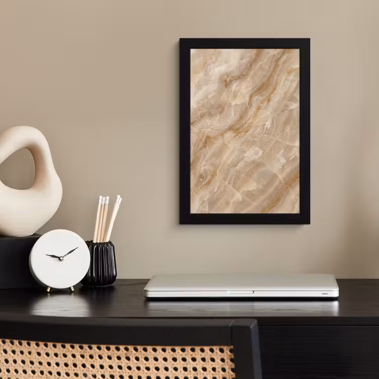 Steen - Ader - Natuur - Modern - Beige fotolijst zwart zonder passe partout klein -sfeer1