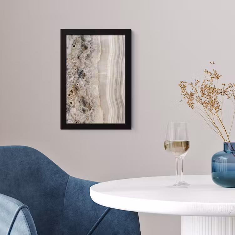 Steen - Textuur - Abstract - Beige - Wit fotolijst zwart zonder passe partout klein -sfeer4