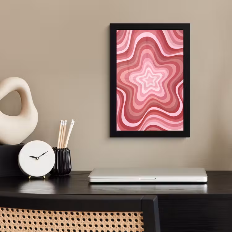 Ster - Golvend - Abstract - Roze fotolijst zwart zonder passe partout klein -sfeer1