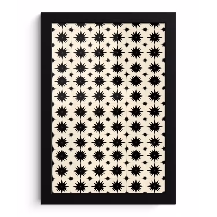 Stervormen - Geometrisch - Zwart fotolijst zwart zonder passe partout klein 224 -3d