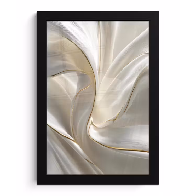 Stof - Plooien - Goud fotolijst zwart zonder passe partout klein -3d