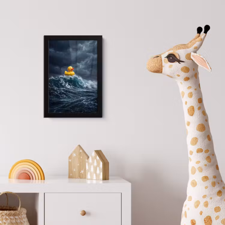 Storm - Badeend - Golven fotolijst zwart zonder passe partout klein -usfeer4_kinderkamer