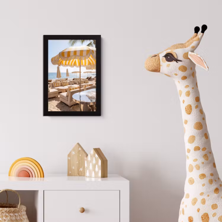 Strand - Ligbedden - Vakantie - Modern - Geel fotolijst zwart zonder passe partout klein -usfeer4_kinderkamer