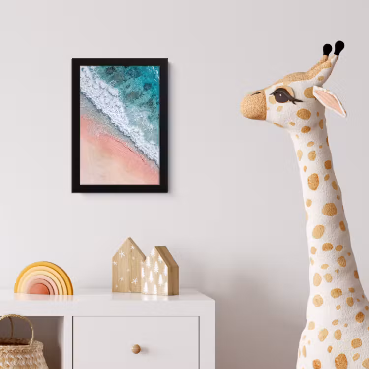 Strand - Oceaan - Golven - Roze Zand - Natuur fotolijst zwart zonder passe partout klein -usfeer4_kinderkamer