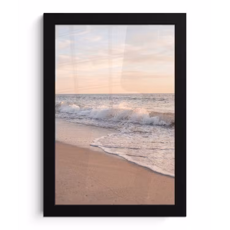 Strand - Zee - Golven - Natuur - Zonsondergang fotolijst zwart zonder passe partout klein -3d