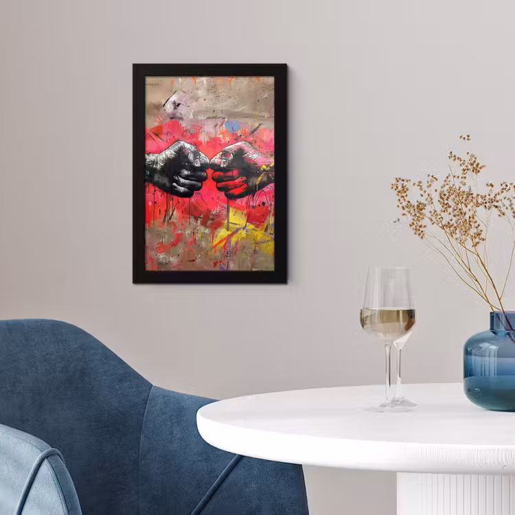Street art - Handen - Graffiti - Kunst - Banksy fotolijst zwart zonder passe partout klein -sfeer4