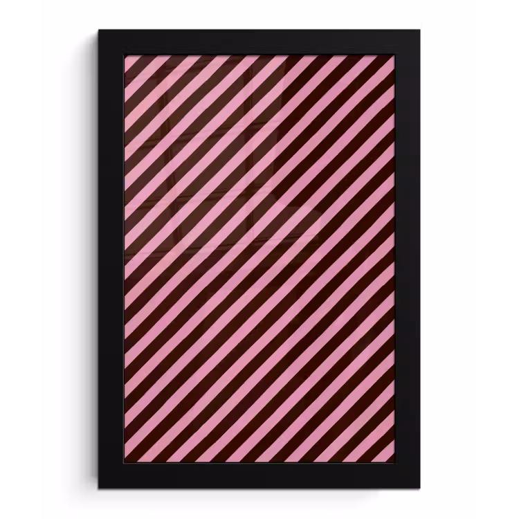 Strepen - Roze - Bruin fotolijst zwart zonder passe partout klein 224 -3d
