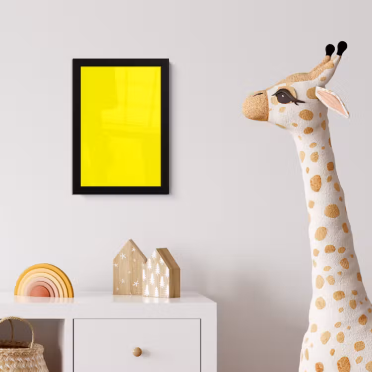 Sunshine - Glow - Geel fotolijst zwart zonder passe partout klein 224 -usfeer4_kinderkamer