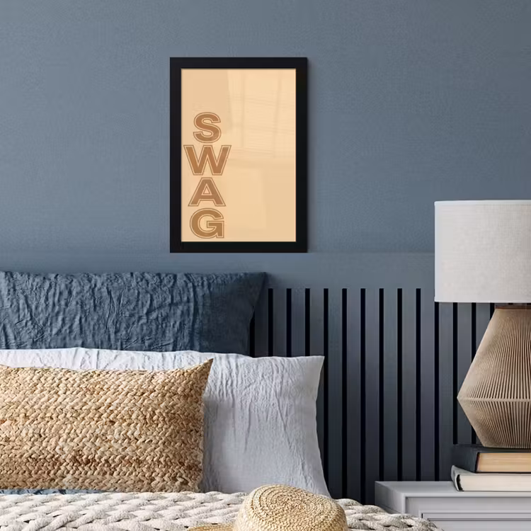 Swag - Bruin - Beige fotolijst zwart zonder passe partout klein -sfeer3