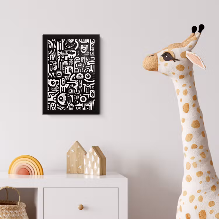 Symbolen - Abstract - Grafisch - Zwart fotolijst zwart zonder passe partout klein -usfeer4_kinderkamer
