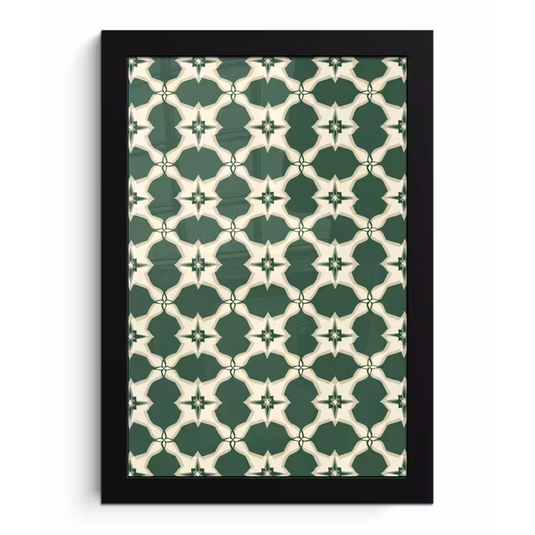 Tegel - Klassiek - Groen fotolijst zwart zonder passe partout klein 224 -3d