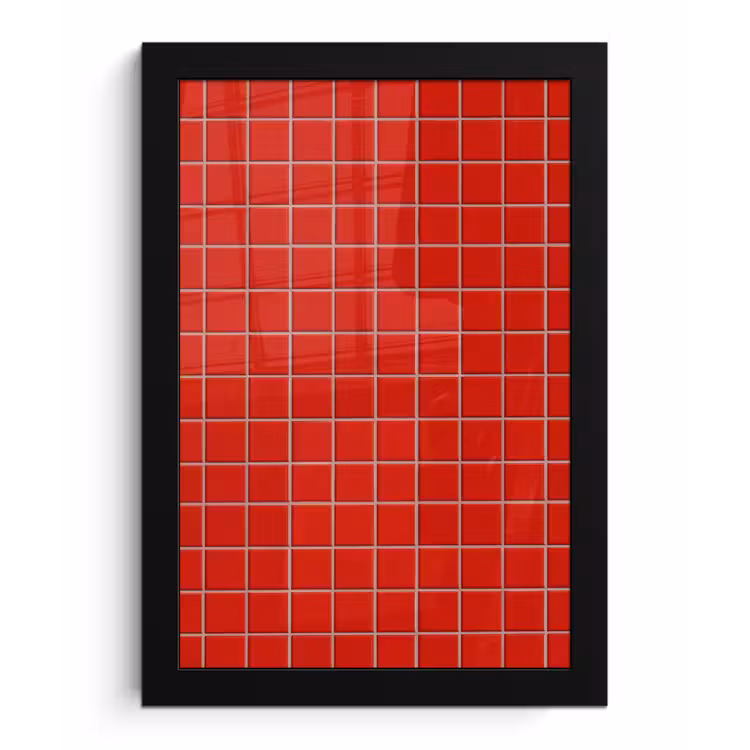 Tegel - Patroon - Kersen - Rood fotolijst zwart zonder passe partout klein 224 -3d