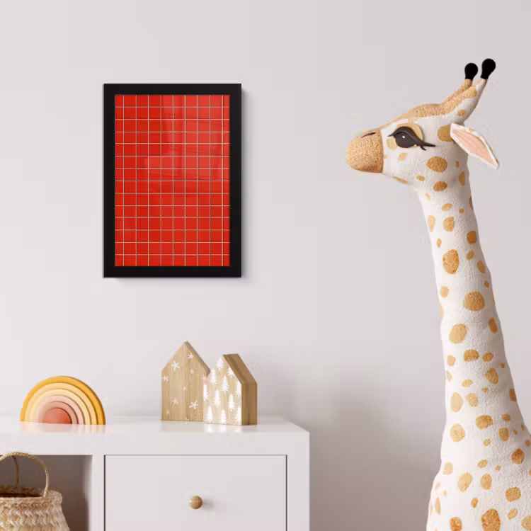 Tegel - Patroon - Kersen - Rood fotolijst zwart zonder passe partout klein 224 -usfeer4_kinderkamer