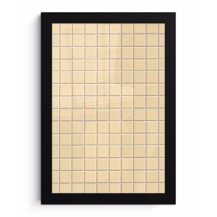 Tegels - Patroon - Crème fotolijst zwart zonder passe partout klein 224 -3d