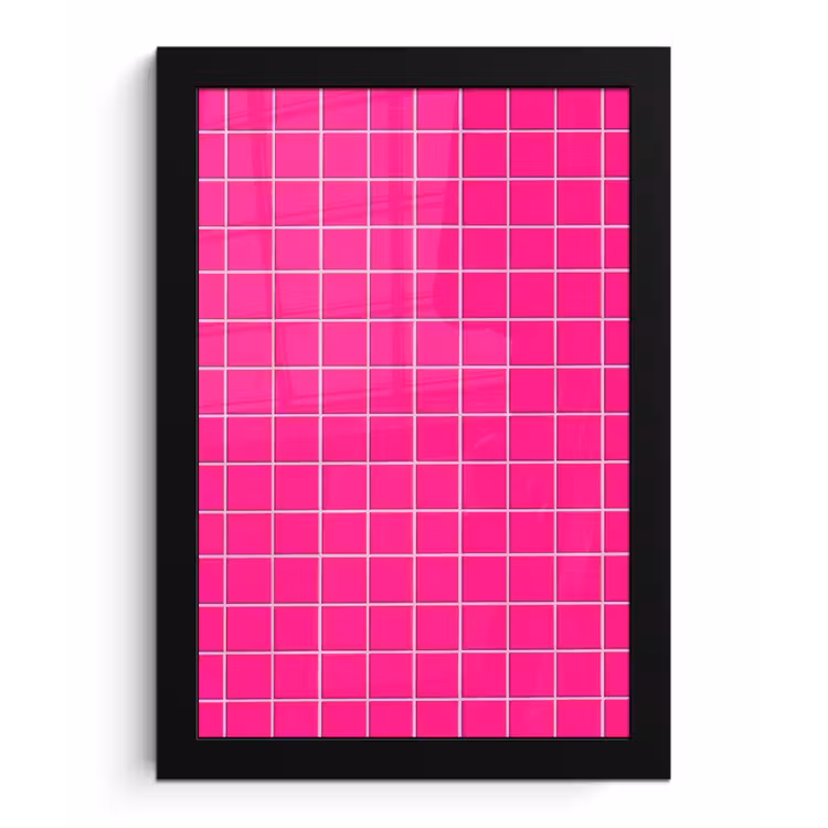 Tegels - Vierkant - Fuchsia fotolijst zwart zonder passe partout klein 224 -3d