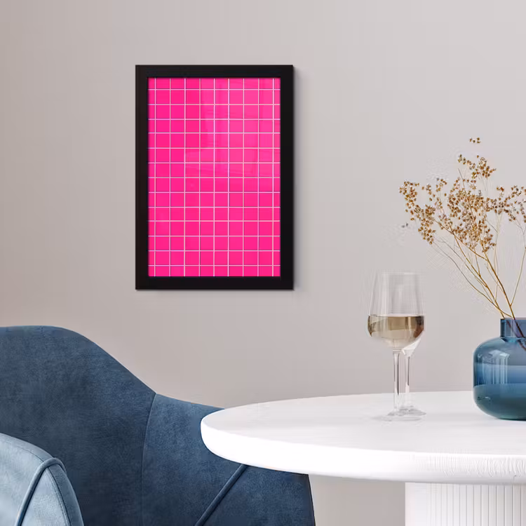 Tegels - Vierkant - Fuchsia fotolijst zwart zonder passe partout klein 224 -sfeer4