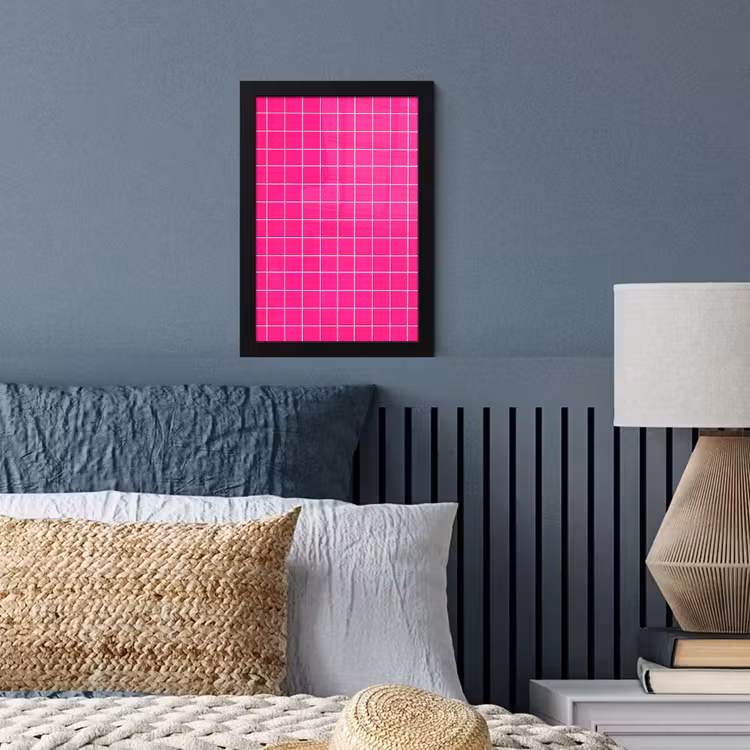 Tegels - Vierkant - Fuchsia fotolijst zwart zonder passe partout klein 224 -sfeer3
