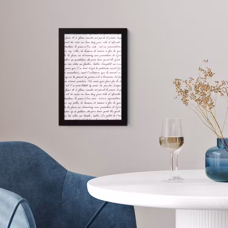 Tekst - Handschrift - Klassiek - ZwartWit fotolijst zwart zonder passe partout klein -sfeer4