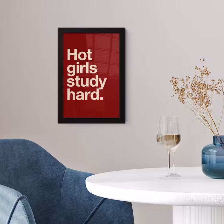 Tekst - Studie - Motivatie - Modern - Rood fotolijst zwart zonder passe partout klein -sfeer4