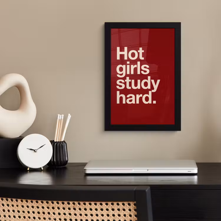 Tekst - Studie - Motivatie - Modern - Rood fotolijst zwart zonder passe partout klein -sfeer1