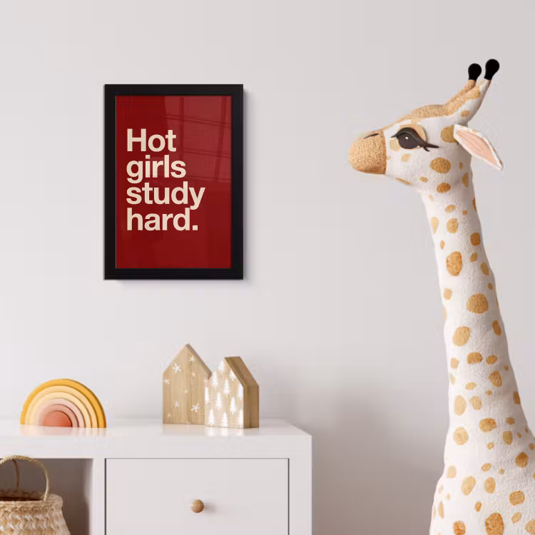 Tekst - Studie - Motivatie - Modern - Rood fotolijst zwart zonder passe partout klein -usfeer4_kinderkamer