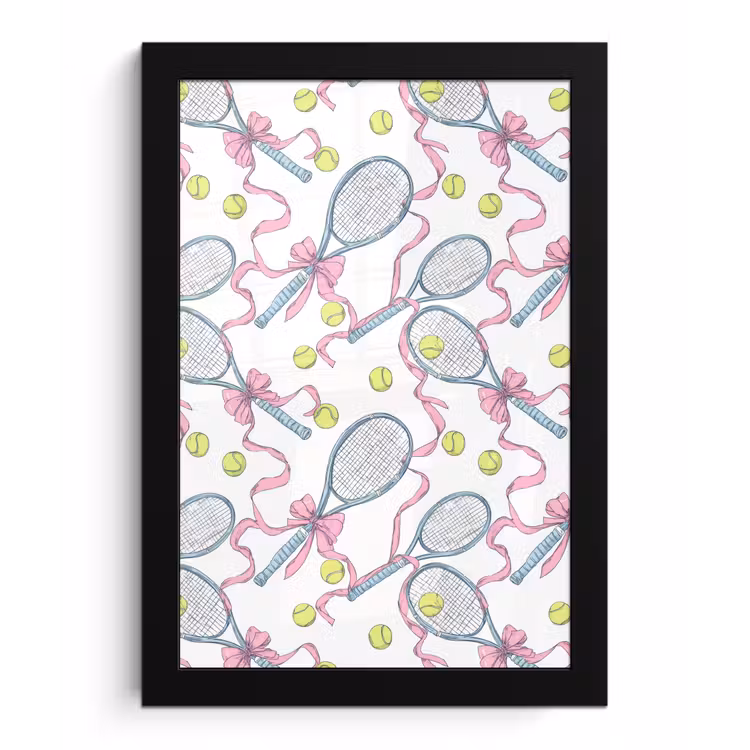 Tennis - Strikken - Kleurrijk fotolijst zwart zonder passe partout klein 224 -3d