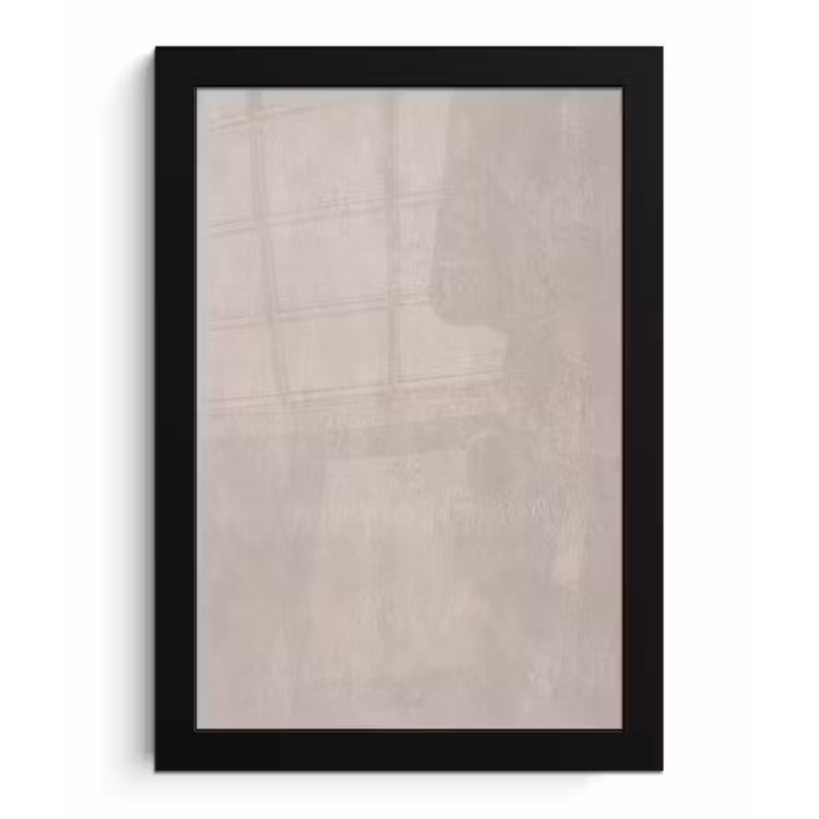 Textuur - Effen - Abstract - Beige fotolijst zwart zonder passe partout klein -3d