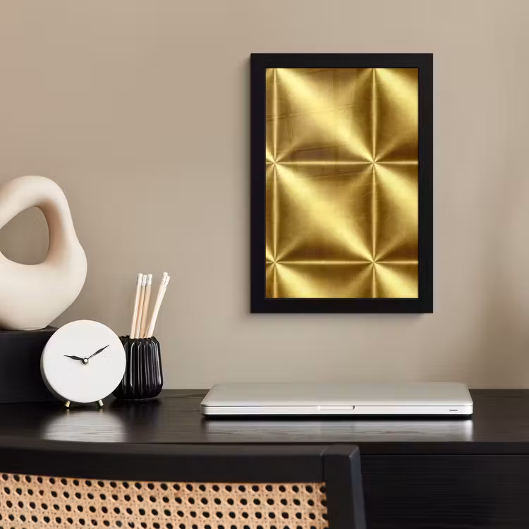 Textuur - Geborsteld Goud - Industrieel - Metallic fotolijst zwart zonder passe partout klein 224 -sfeer1