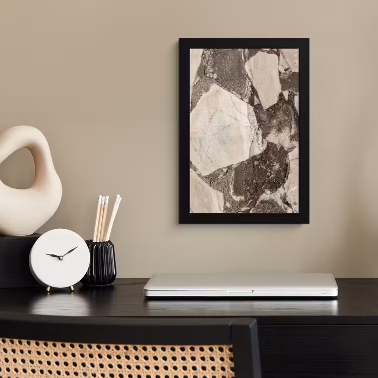 Textuur - Marmer - Abstract - Beige - Bruin fotolijst zwart zonder passe partout klein -sfeer1