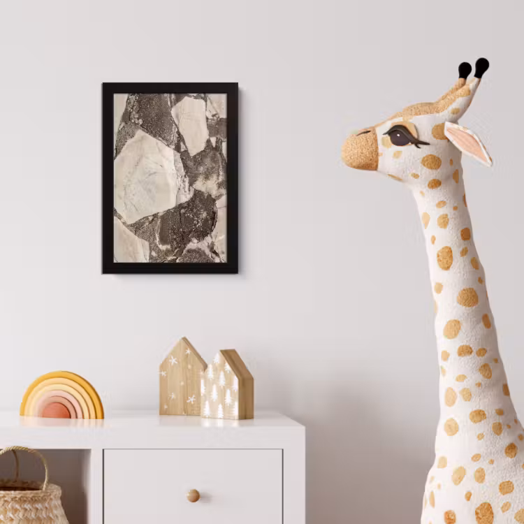 Textuur - Marmer - Abstract - Beige - Bruin fotolijst zwart zonder passe partout klein -usfeer4_kinderkamer